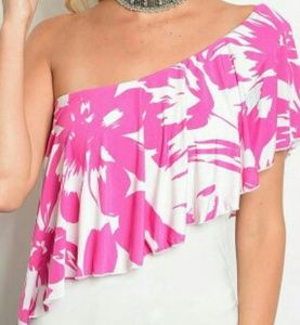 BN off shoulder pink floral top